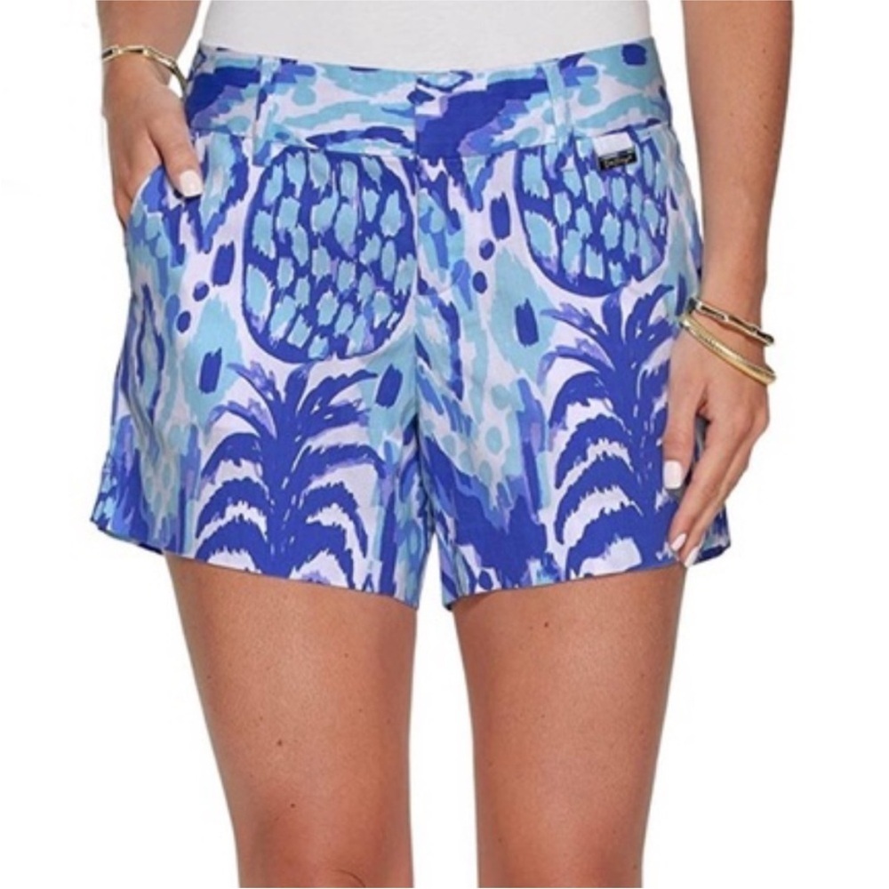 NWT Lilly Pulitzer The Callan Short Blue Pineapple Serene Blue Tropi Call Me 6
